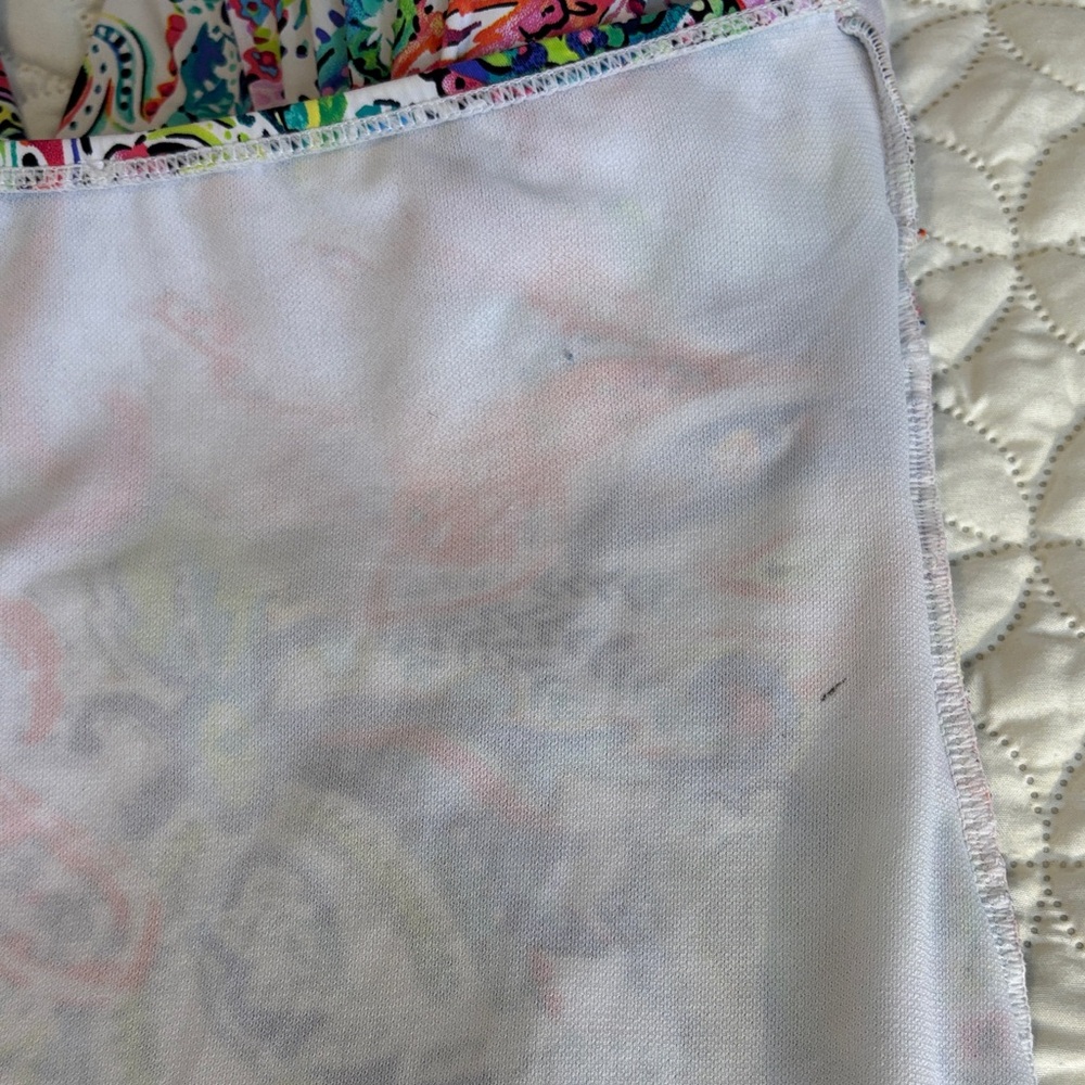 Lauren Ralph Lauren Colorful Paisley One piece Hi-Cut Swimsuit Est. Size 12 EUC - Picture 9 of 13